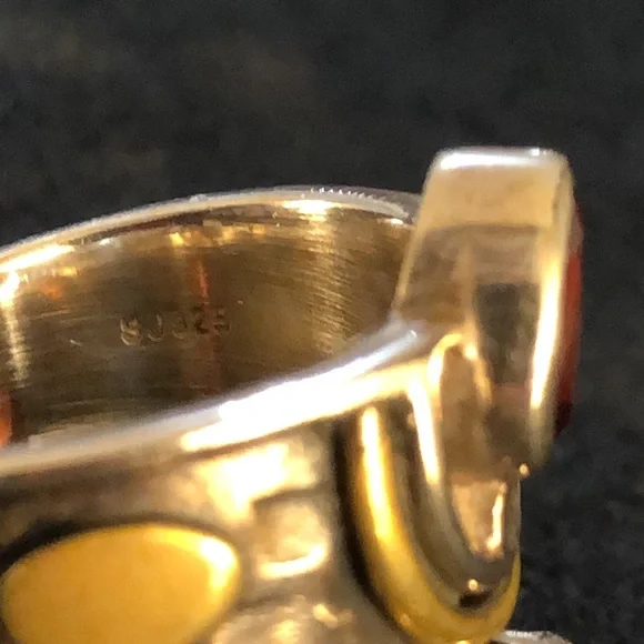 Vintage Rhodolite Garnet Sterling Silver Ring RareFind SJ925 Excellent Condition